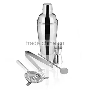 New Stainless Steel Cocktail Shaker Set Mixer Cup Kit Set thumbnail-1