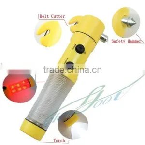 4 In1 LED Flashlight Torch Belt Cutter Safety Car Auto Emergency Escape Hammer thumbnail-1