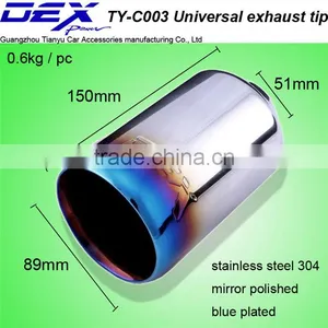 High Quality Auto Part Stainless Steel 304 Universal Exhaust Tip thumbnail-1