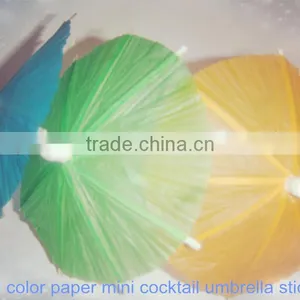 Solid Color Small Paper Cocktail Umbrella Sticks thumbnail-1