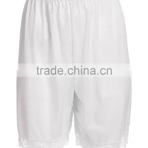 Custom Boxer Shorts Women 100% Nylon White Lace-Trim Culotte Half-Slip thumbnail-3