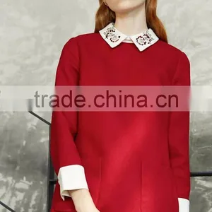 Women Fashion Dresses Winter 2016 Knee Length Dress Patterns thumbnail-1