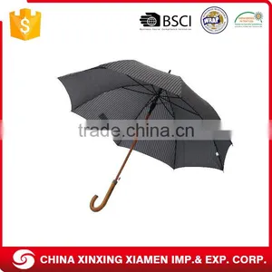 Metal Frame Shaft Fiber Ribs Straight Promotion Wooden Umbrella Customize thumbnail-1