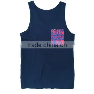 Custom Cheap Cotton Men's Tank Top With Pocket,stripe Tank Top thumbnail-1