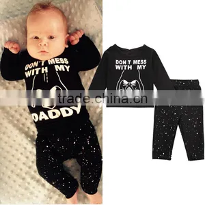 Newborn Baby Boy Sweater Designs Long Sleeve Cotton Printed Tops T-shirt+Long Pants thumbnail-1