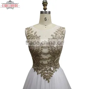 OEM Long Floor-length White A Line Wedding Dress thumbnail-4