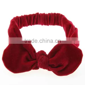 Cute Velvet Headbands Knot Ear Bow Turban thumbnail-4