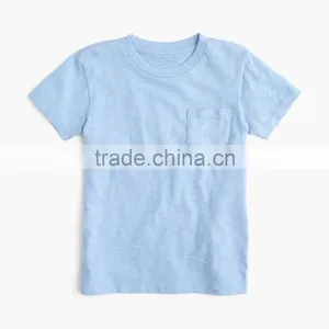Wholesale Comfortable Custom Design Baby Clothes 2017 Boys' Slub Pocket T-shirt New Style Plain Children Clothing thumbnail-2