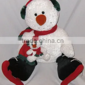 Skier Ski Boots Snowman Set Baby Christmas Toy With Plush Green Headset thumbnail-1