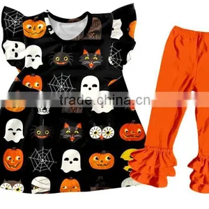 Halloween Pattern Toddlers Girls Clothing Wholesale Girls Printing Boutique Outfits Kids Clothing Design Baby Clothing China thumbnail-1