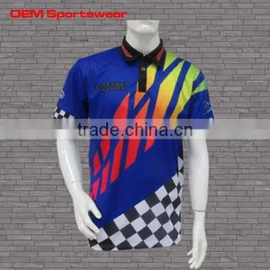 Short Sleeve Blue Dye Sublimation Mesh Motocross Jerseys thumbnail-1