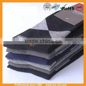 2015 Custom Grey Cotton Socks Men Argyle Cotton Cheap Crew Socks thumbnail-1