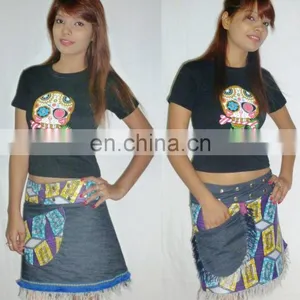 Women's Reversible Wrap Skirts and Side Handbags thumbnail-1