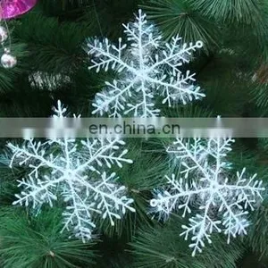 White Snowflake Christmas Ornaments White Glittered Snowflake Decorations - Assorted Sizes Iridescent White Christmas Snowflake thumbnail-3