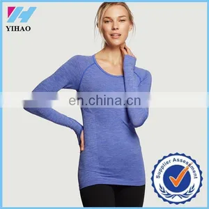 Trade Assurance Dongguan Yihao High Quality New Design Long Running Sleeveless Gym Fitness Women's Wholesale T Shirt 2015 Tee thumbnail-1