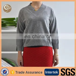 V Neck Wholesale Women Cashmere Sweater on Sale thumbnail-1