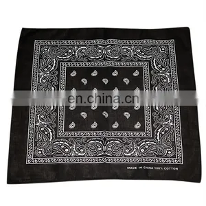 Lingshang Custom Promotional Paisley Printed Square Cotton Bandana Wholesale thumbnail-2