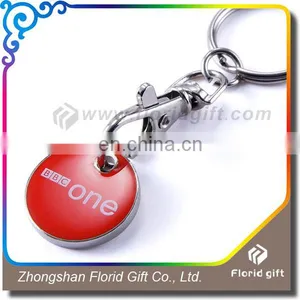 Euro Coin Size Metal Custom Trolley Token Coin With Keyring Keychain thumbnail-5