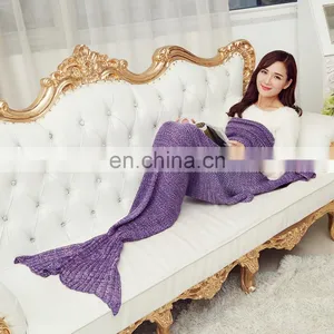 Wholesale Custom 100% Acrylic Fibers United Fashion Mermaid Tail Blanket thumbnail-6