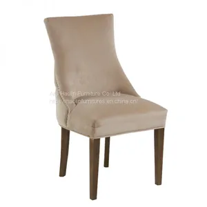 Bottoned Dining Chair With Solid Rubber Wood Legs thumbnail-5