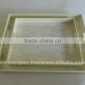Lacquer Tray, Mother of Pearl Tray, Square Tray thumbnail-1