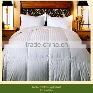 Feather Duvet/stripe Fabric Quilt Comforter/hotel Bedding Set thumbnail-1