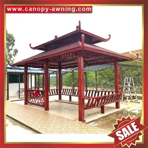 Excellent Outdoor Aluminum Alu Gazebo Pavilion Pagoda Gloriette Canopy Awning Shelter for Sale thumbnail-4