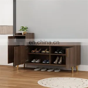 Wooden Shoe Cabinet Rack Bench With Storage Soft Seat Cushion thumbnail-3
