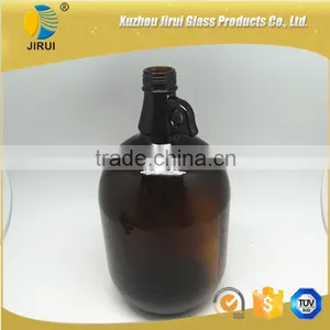 4L Amber Wine Glass Bottle With Handling thumbnail-1