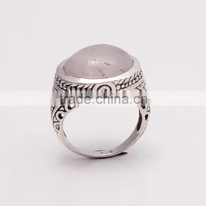 ROSE QUARTZ RING ,925 Sterling Silver Jewelry Wholesale,WHOLESALE SILVER JEWELRY,SILVER EXPORTER,SILVER JEWELRY FROM INDIA thumbnail-3