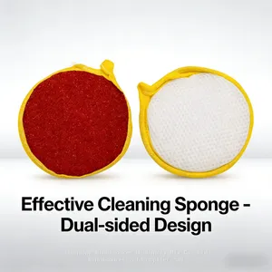 Round Tough on Messes Dish Sponges, Dual Sided Scrub Sponges for Grease & Stains thumbnail-2