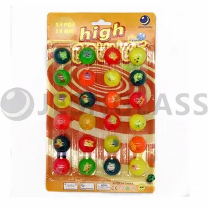Hot Sale 24pcs 32MM High Bouncy Ball Children's Toy Rubber Balls Blister Card Package thumbnail-2