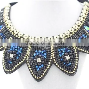 Giant Blue Necklace Fashion Crystal Jewelry Necklace Gold Chain Bead Necklace thumbnail-2