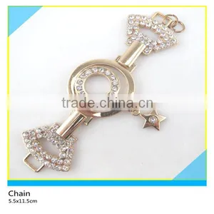 Diamante Belt Chain Size 2.5x12cm Plated Golden Alloy Mix Crystal Chain thumbnail-3