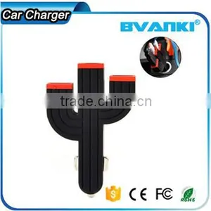 2016 New Electric Type and Mobile Phone Use Fast Charge Cheap Price 3 in 1 Car Charger Cactus Triple 3 USB Ports Usb Car Charger thumbnail-4