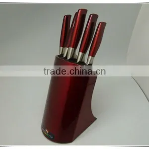 6pcs Stainless Steel Hollow Handle Good Quality With S/s Block Kitchen Knife thumbnail-1