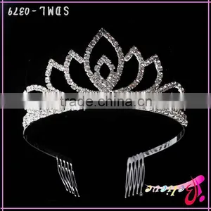 Luxury Tiara Hair Jewelry Wholesale Tiara Crown Crystal Stone Wedding Tiara for Young Girls thumbnail-1