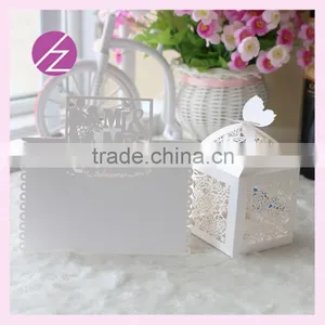 Free Sample Laser Cut Customizable Paper With Rose Baby Carriage Wedding Favor Candy Box and Wedding Favors Seat Card ZH-5 thumbnail-4