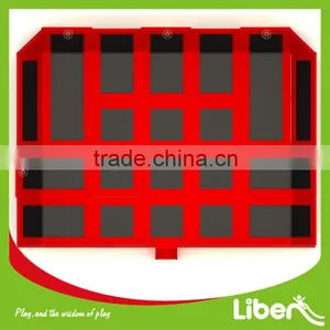 Red Color Trampoline TUV Kids Sky Zone Rectangule Jumping Trampoline Park With Basketball Hoop for Sale thumbnail-5