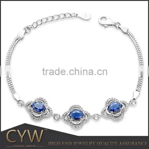 CYW Moroccan Bracelets Blue Zircon S925 Sterling Silver Jewelry China Factory Direct Sale thumbnail-1