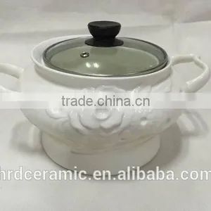 China Manufacturer Stocked Small Ceramic Porcelain Soup Tureen thumbnail-5