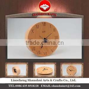 Hot Sale Shanshui New Design 100% Wooden Carving Desktop Clock, DRZ006 thumbnail-1