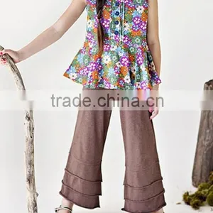 2015 Fashion Design Lady Cotton Zumba Pants With Ruffle for Dancer thumbnail-1