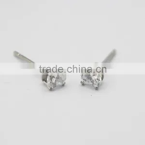 Trendy Steel Earring Studs With Clear Crystal Office Lady Stud Earring With Heart Crystal thumbnail-6