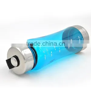 Blue Color BPA Free 650ML Plastic Water Bottle With Metal Lid thumbnail-4