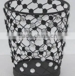 100616EA-iron and Crystal Trash Basket thumbnail-1