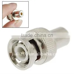 Silver Tone BNC Male to RCA Female Connector Adapter thumbnail-1