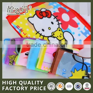 Hot China Manufacturer Cheap Hand Towel Wholesale 100% Cotton Printed Cartoon Jacquard Textile Small Square Face Towel Quality Choice thumbnail-1