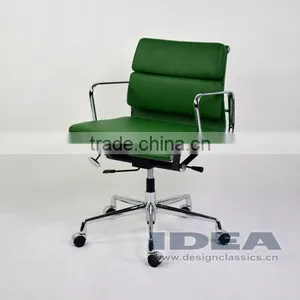 Replica EA217 Charles Soft Pad Desk Chair- Green Color Genuine Leather thumbnail-1