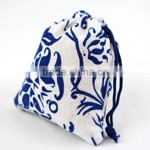 Blue and White Porcelain Small Drawstring Jute Bag China Supplier Supplier's Choice thumbnail-1